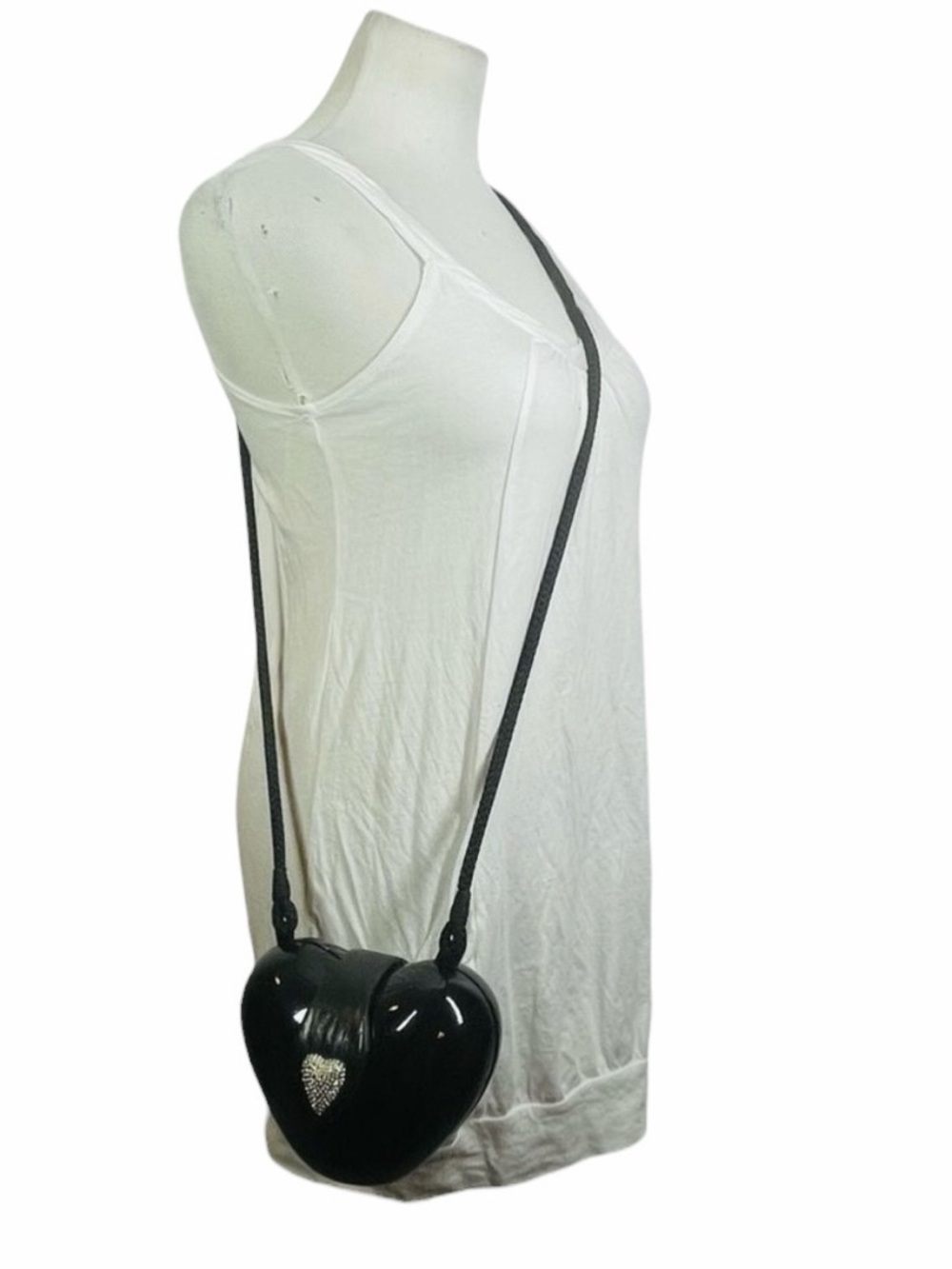 Vintage Timmy Woods Black Wooden Heart Crossbody